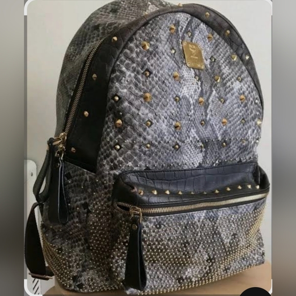 Authentic MCM Python Armor Studded Backpack Limited Edition & Rare - Picture 12 of 12